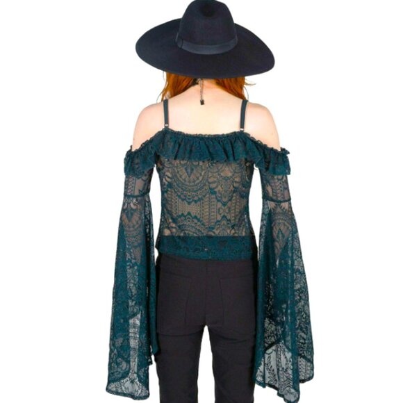 NWT, KILLSTAR "BREATHLESS" BARDOT LACE TOP. - Picture 2 of 2